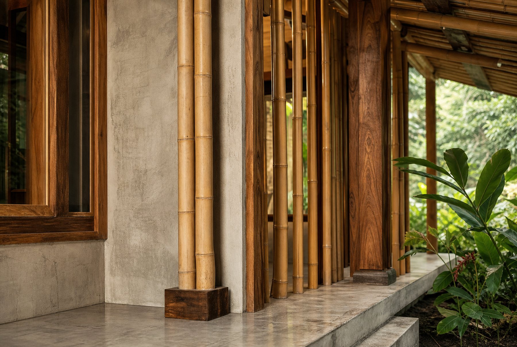 Architecture detail at Casa Bambu